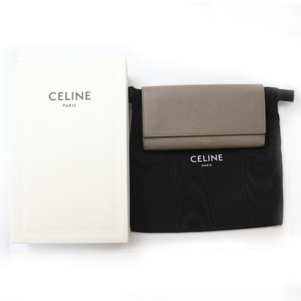 CELINE Large Flap Wallet Long Pebble 10B563BEL Women's - Picture 10 of 10
